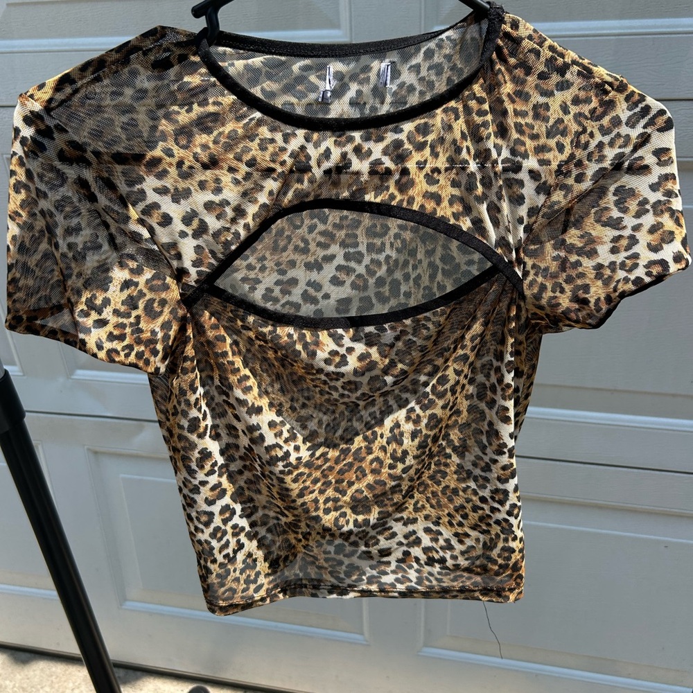 PacSun Tan Crop Cut Out Blouse